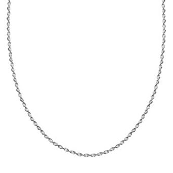 Sterling Silver Butterfly Twist Chain Necklace - 30 in