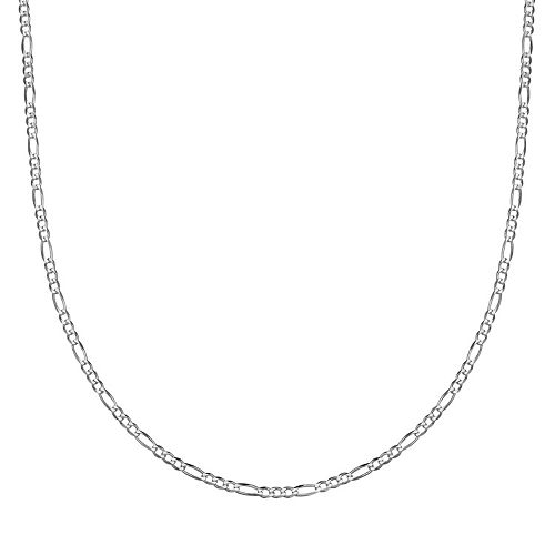 Sterling Silver Figaro Chain Necklace 30 in.