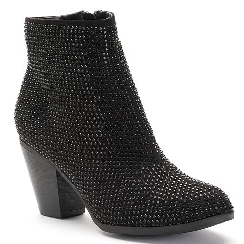 rhinestone ankle booties