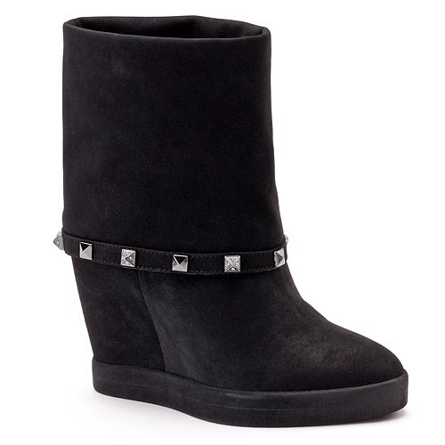 Jennifer Lopez Women's Studded Hidden Wedge Ankle Booties