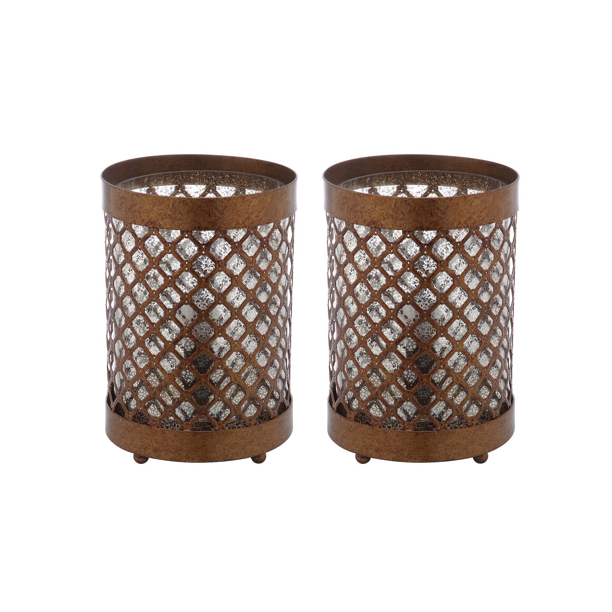 Safavieh 2-piece Borden Hurricane Table Lamp Set, Gold
