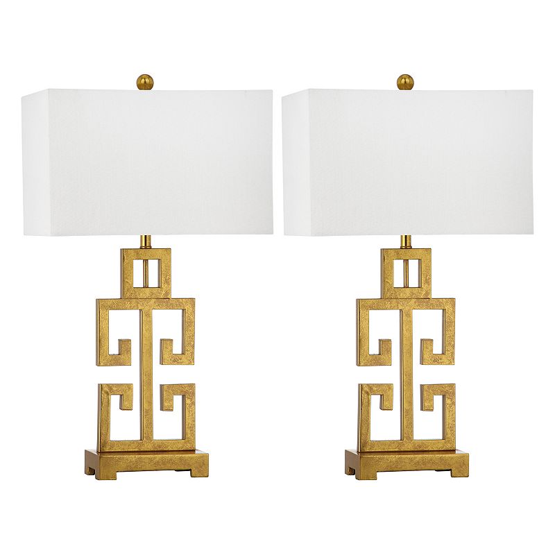 Safavieh 29 in. H Greek Key Geometric Glam Table Lamp  Set of 2