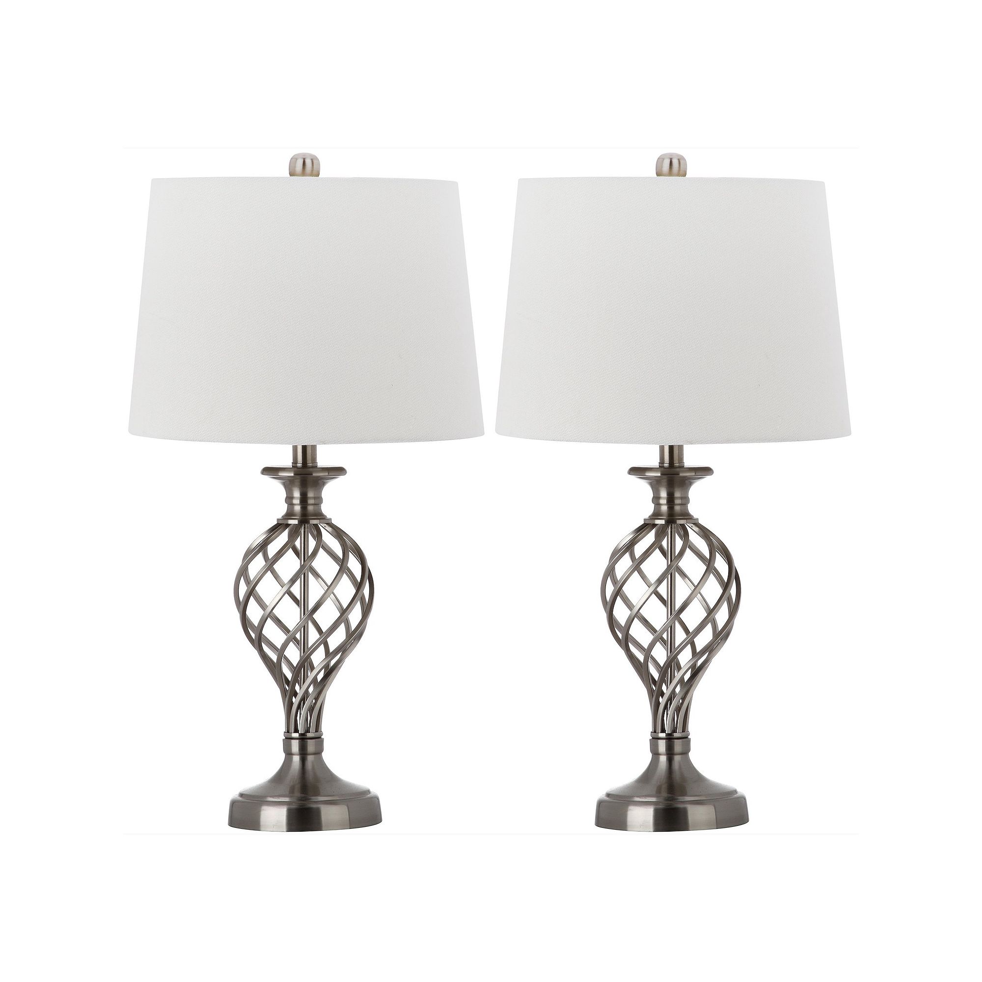 Safavieh 2-piece Lattice Urn Table Lamp Set, Nickel