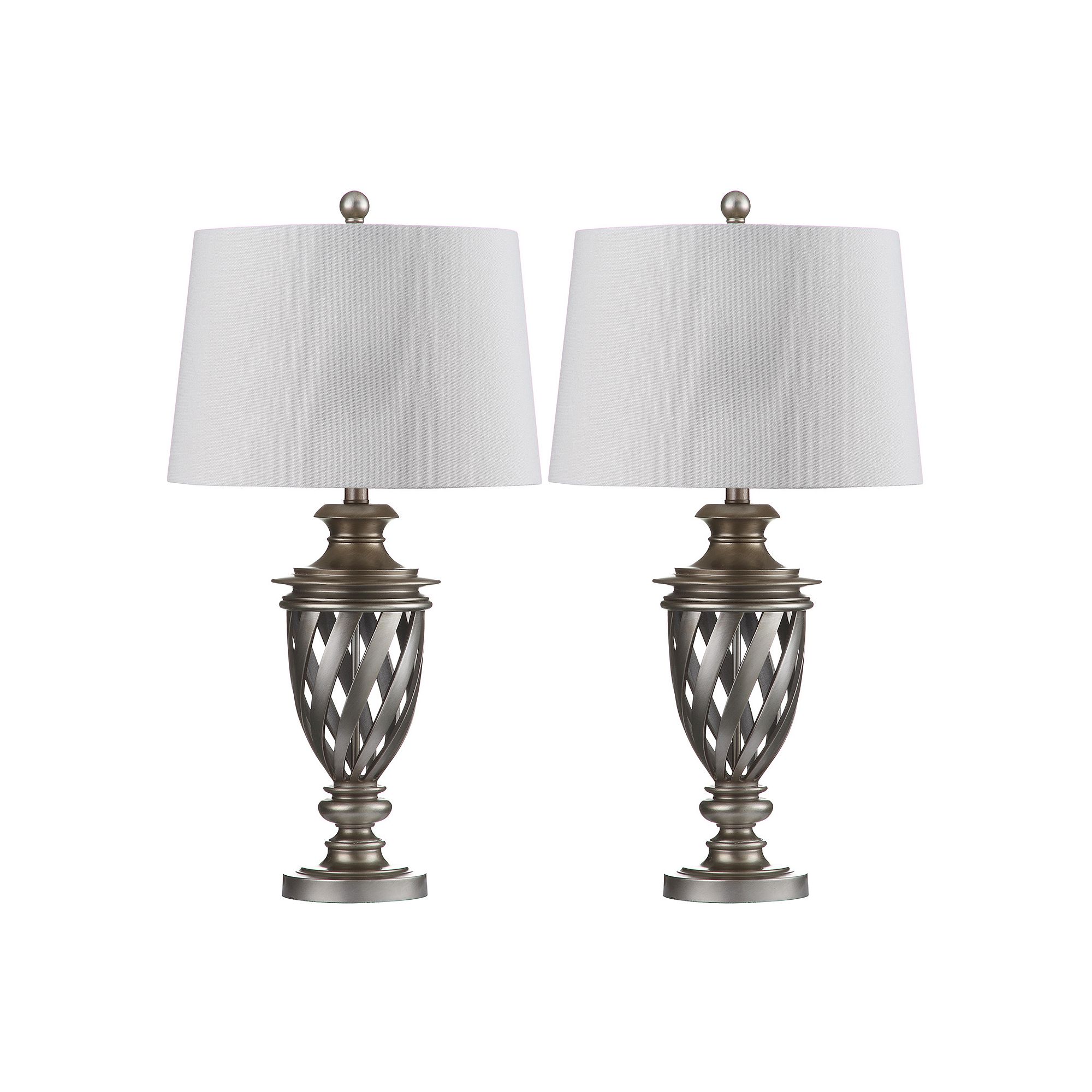 Safavieh 2-piece Byron Urn Table Lamp Set, Antique Silver