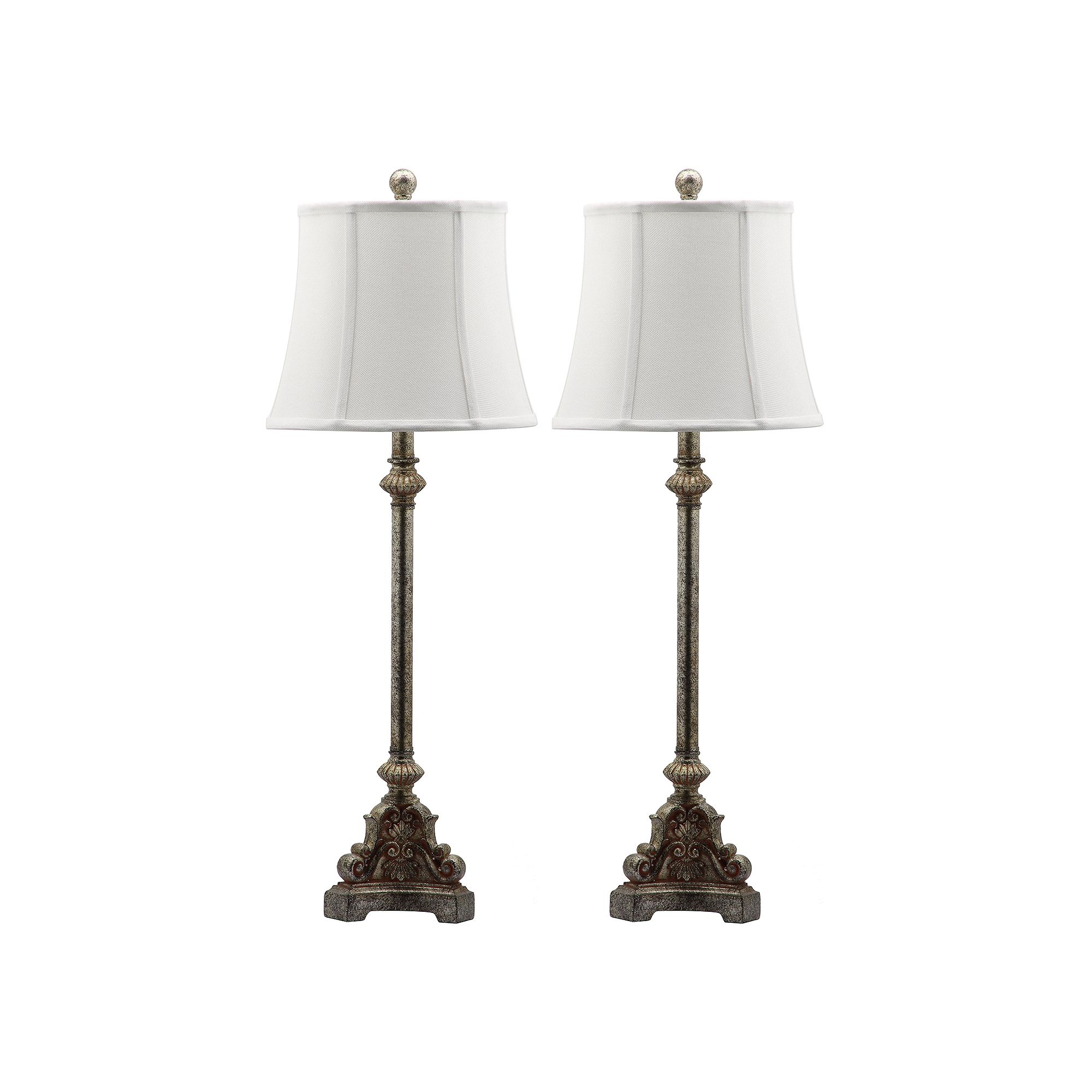 Safavieh 2-piece Rimini Consol Table Lamp Set, Antique Silver