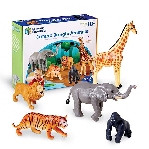 Детские фигурки Learning Resources 5 pc Jumbo Jungle Animals