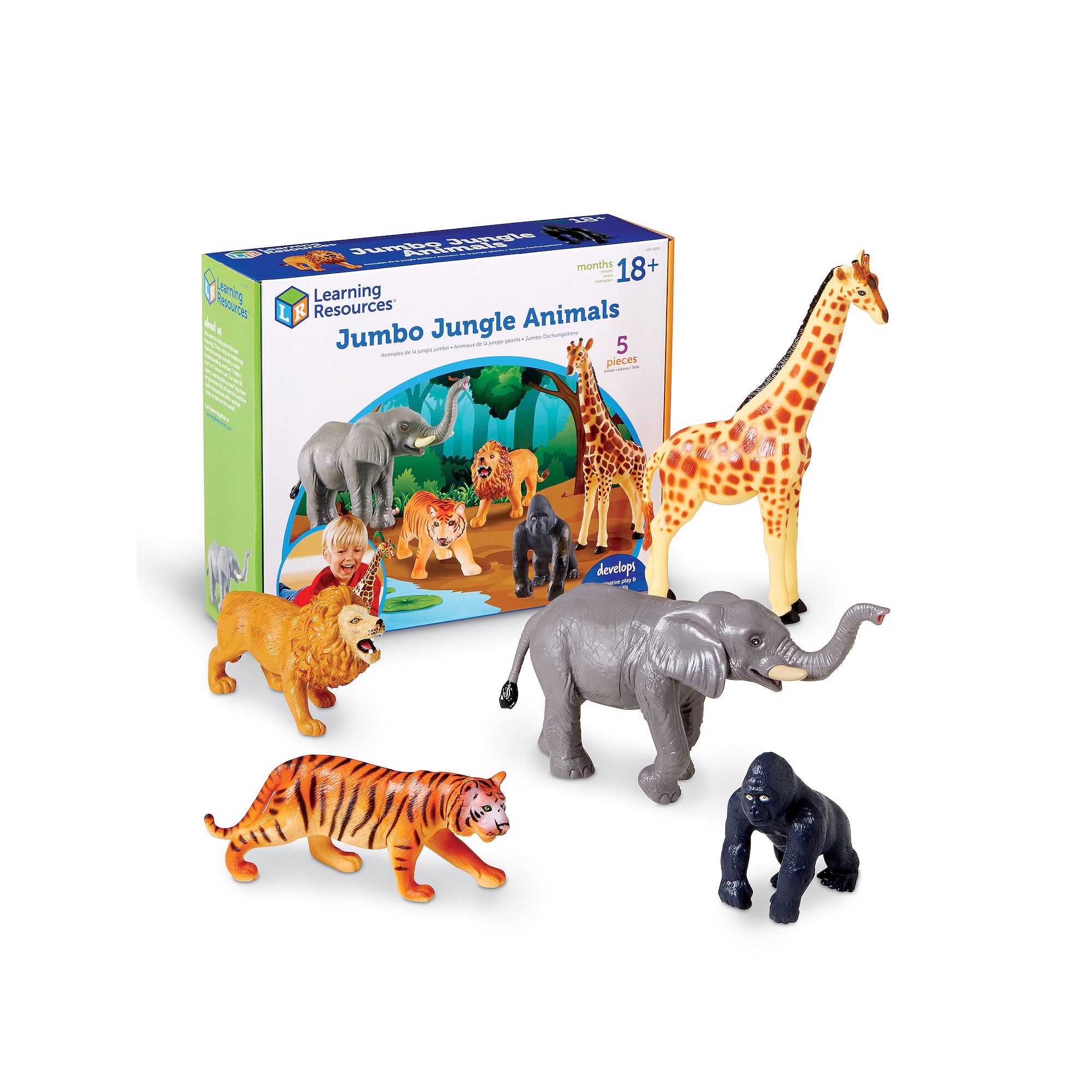 Learning Resources 5-pc. Jumbo Jungle Animals, Multi