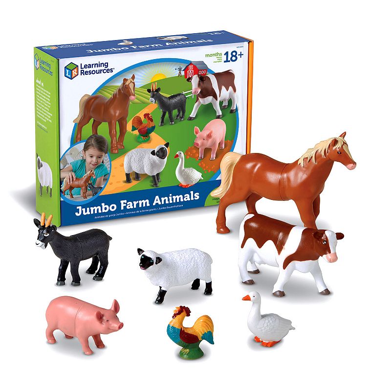 Learning Resources 7-pc. Jumbo Farm Animals, Multicolor