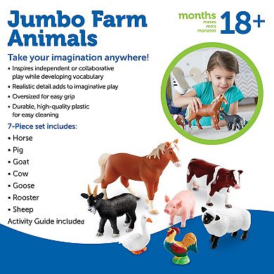 Learning Resources 7-pc. Jumbo Farm Animals