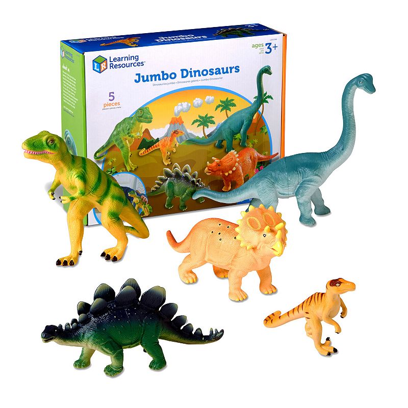 Learning Resources 5-piece Jumbo Dinosaurs Imaginative Playset, Multicolor