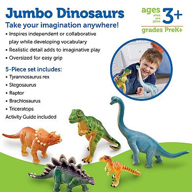 Learning Resources 5-piece Jumbo Dinosaurs Imaginative Playset 