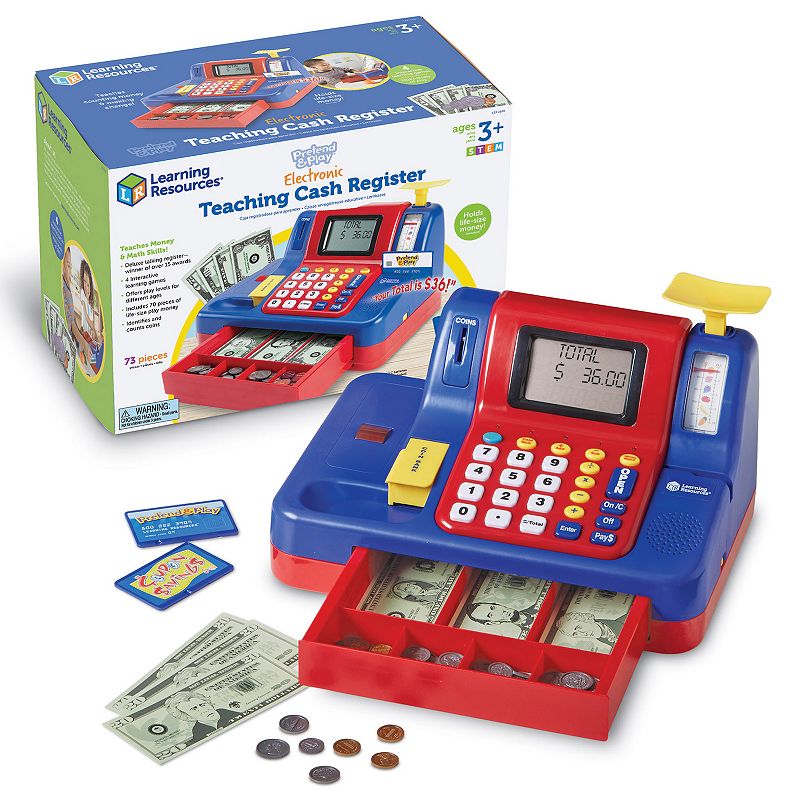 Learning Resources Pretend & Play Teaching Cash Register, Multicolor