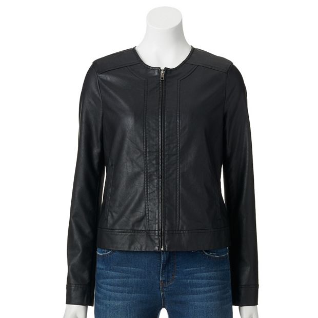 Kohls apt 9 leather on sale jacket