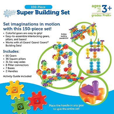 Learning Resources Gears! Gears! Gears! 150-pc. Super Building Set