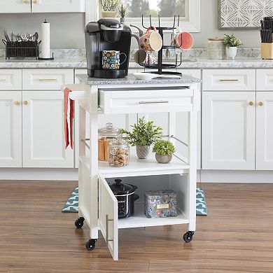 Linon Mitchel Granite Top Kitchen Cart