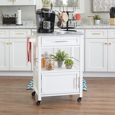 Linon Mitchel Granite Top Kitchen Cart