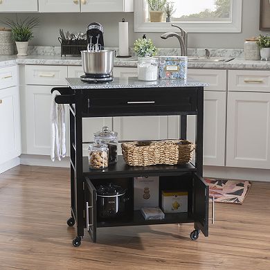 Linon Cameron Granite Top Kitchen Cart