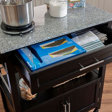 Linon Cameron Granite Top Kitchen Cart