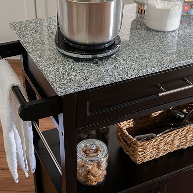 Linon Cameron Granite Top Kitchen Cart
