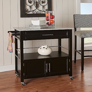 Linon Cameron Granite Top Kitchen Cart