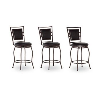 Linon Townsend 3 pc Adjustable Swivel Stool Set