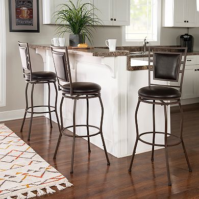 Linon Townsend 3-Piece Adjustable Swivel Stool Set