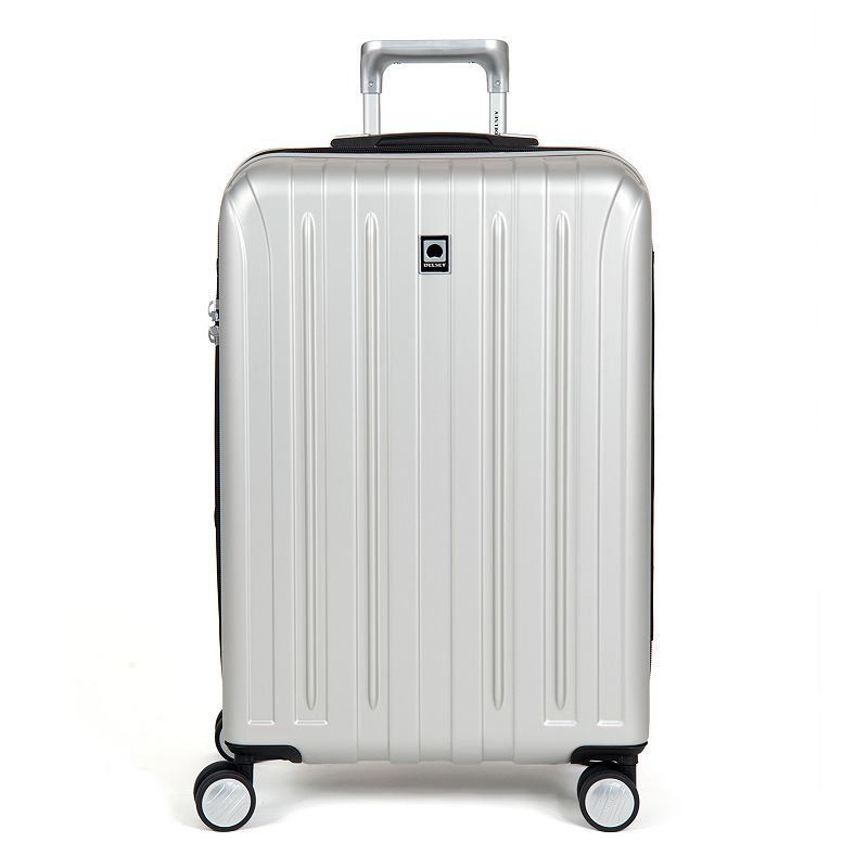 DELSEY Paris Titanium Expandable Spinner Carry On Suitcase - Silver