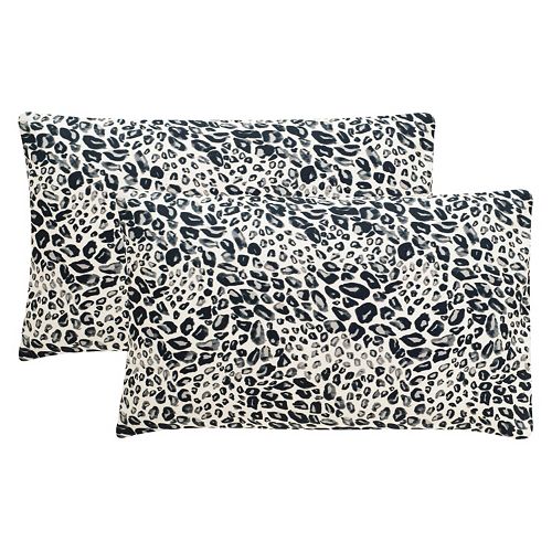 Safavieh 2-piece Satin Leopard Oblong Throw Pillow Set