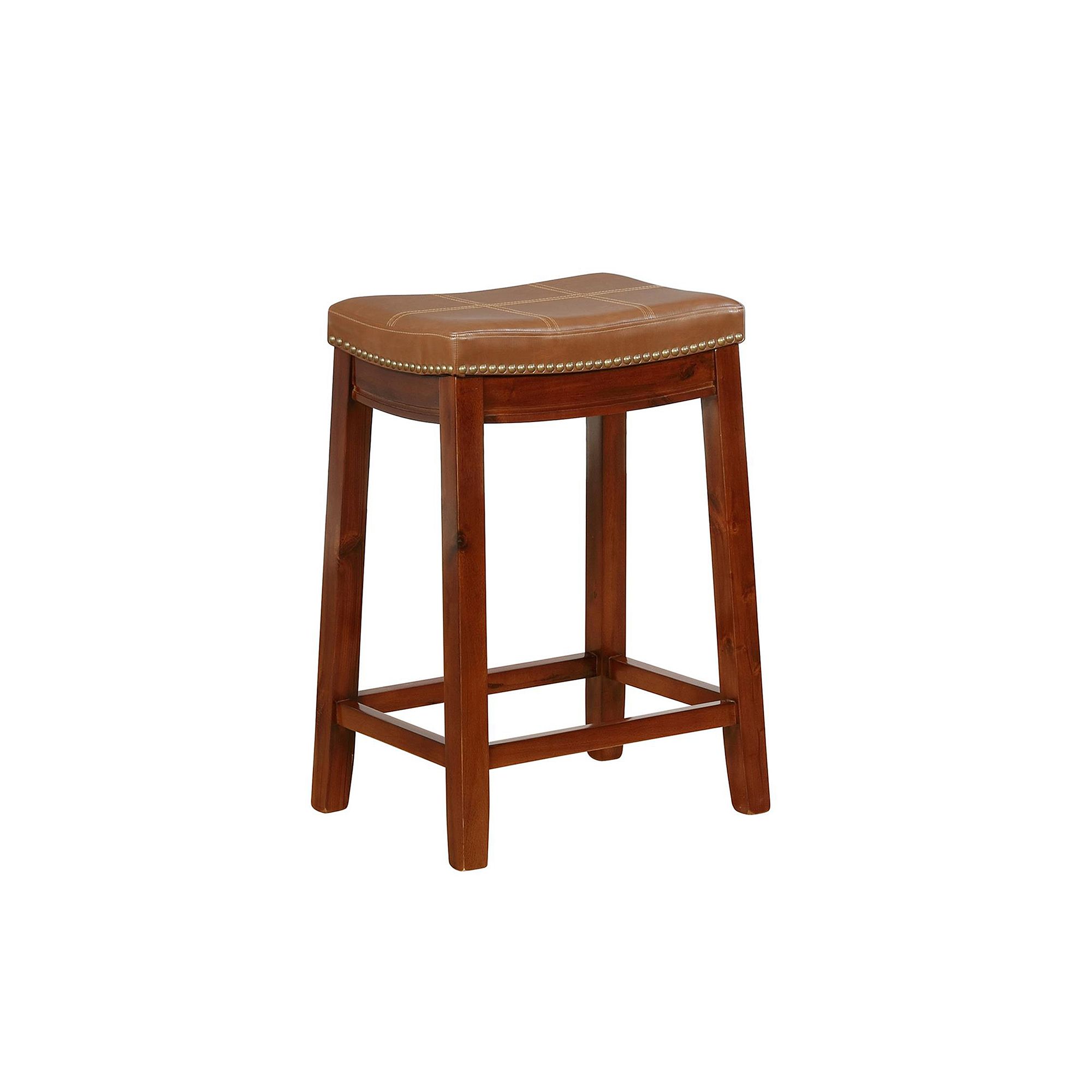 Linon Claridge Counter Stool, Brown Red
