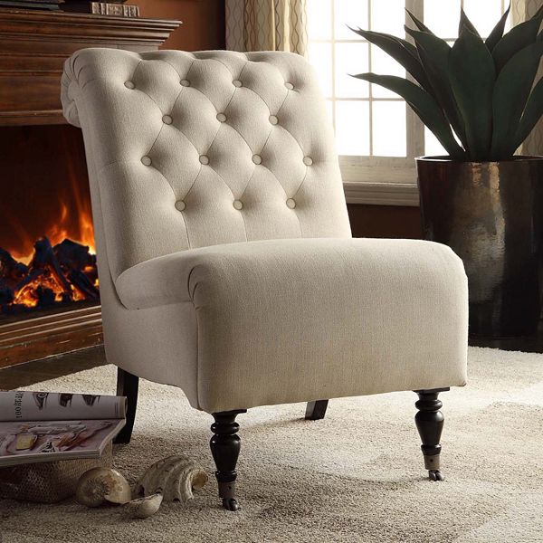 Linon Rolled Back Accent Chair