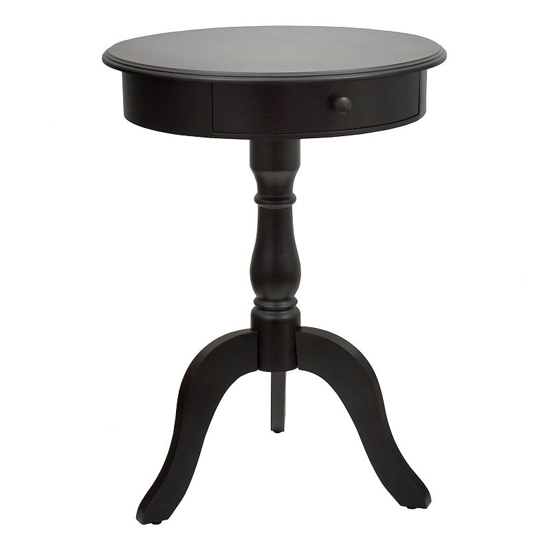 Decor Therapy 1-Drawer Pedestal End Table, Black