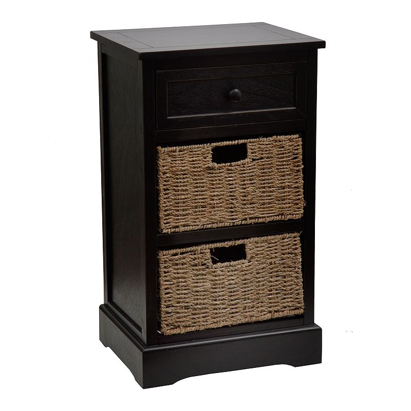 Decor Therapy Storage End Table, Black