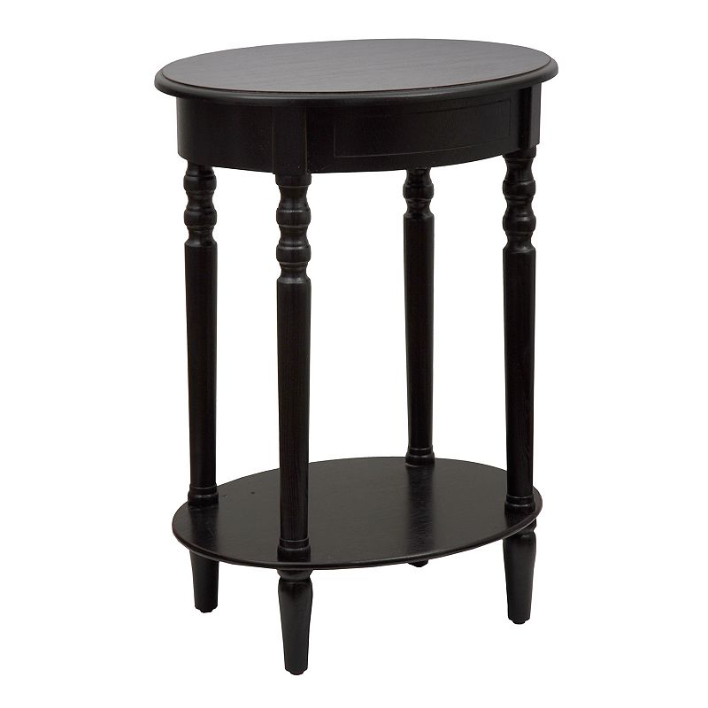 Decor Therapy Simplify Neutral Oval End Table, Black
