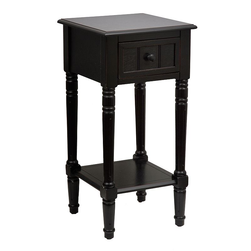 Decor Therapy 1-Drawer Simplify Neutral Square End Table, Black