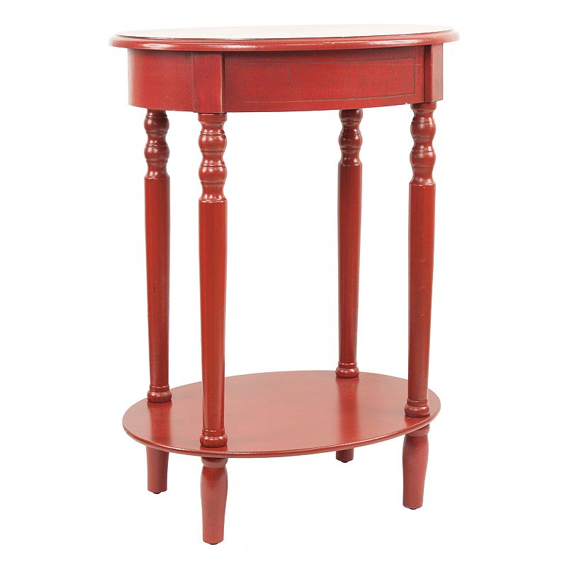 Decor Therapy Simplify Oval End Table, Red