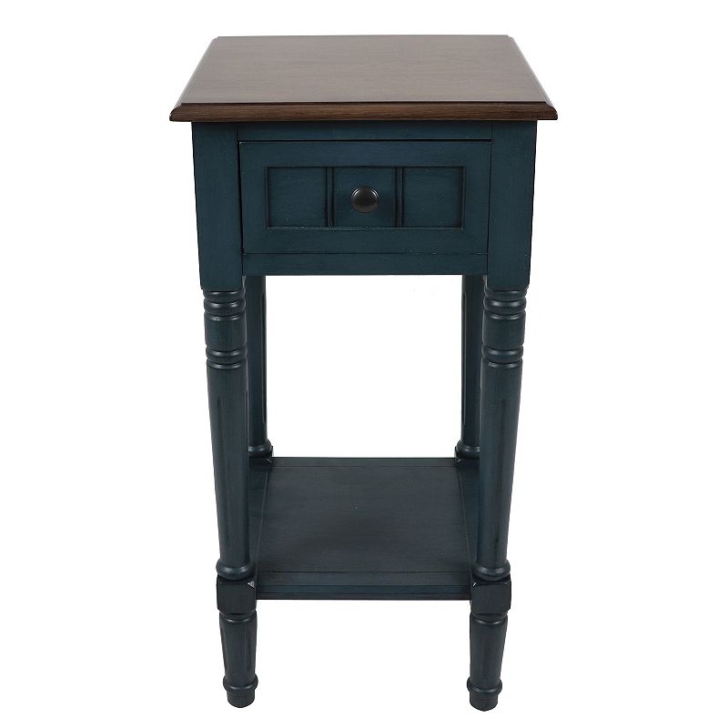 Decor Therapy Simplify One-Drawer Accent Table, Blue