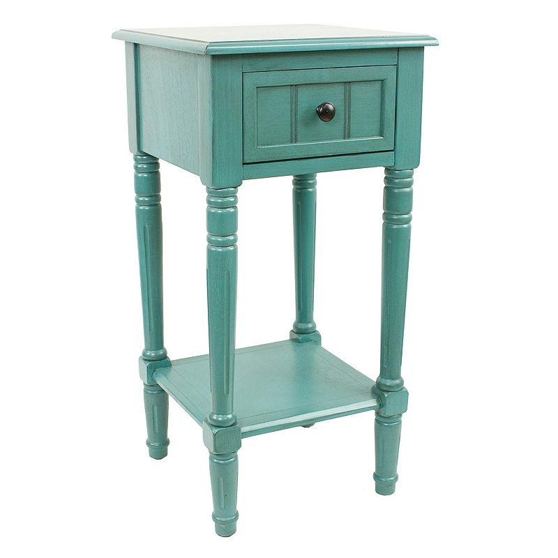 Decor Therapy 1-Drawer Simplify Square End Table, Blue
