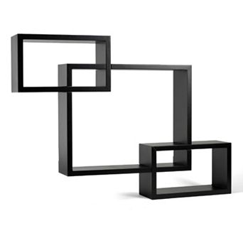 Melannco 3 pc Interlocking Wall Shelves Set