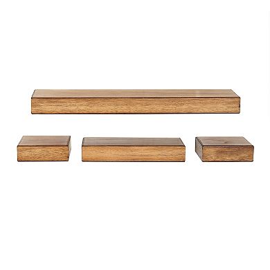 Melannco 4-piece Chunky Wood Wall Ledge Set