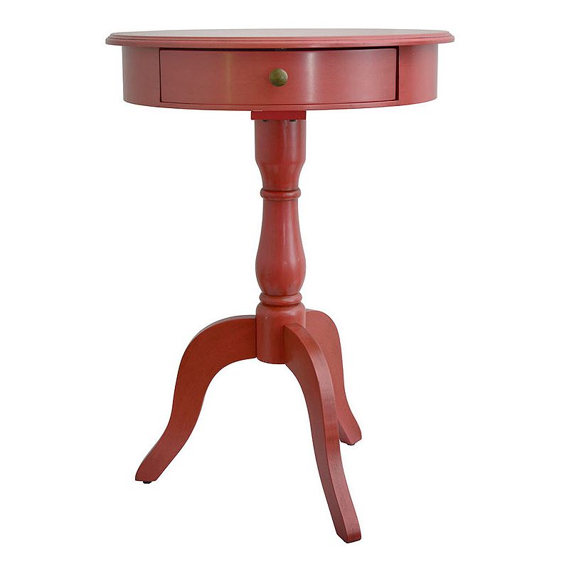 Decor Therapy Pedestal End Table, Red