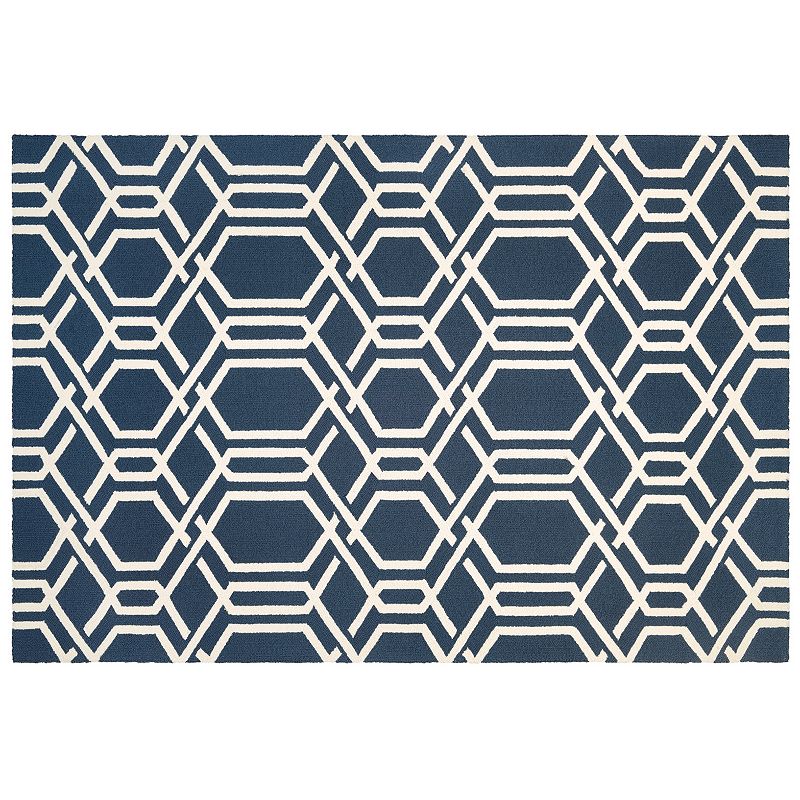 Couristan Covington Ariatta Trellis Indoor Outdoor Rug, Blue, 8X11 Ft