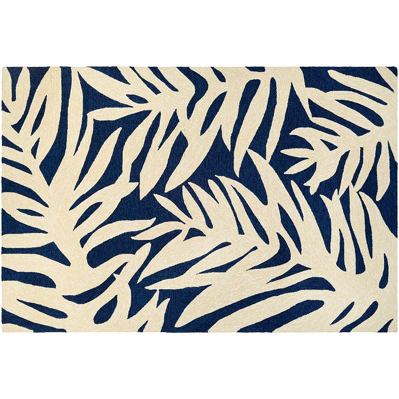 Couristan Covington Palms Indoor Outdoor Rug, Blue, 8X11 Ft