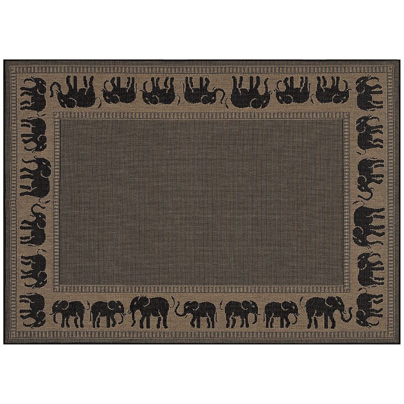 Couristan Elephant Indoor Outdoor Rug, Brown, 7Ft Sq