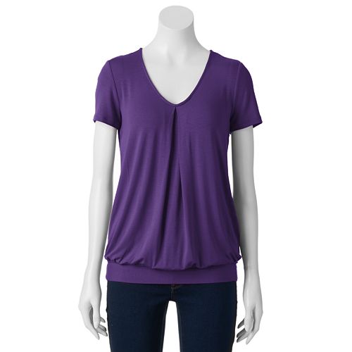 Croft & Barrow® BandedBottom VNeck Top Women's