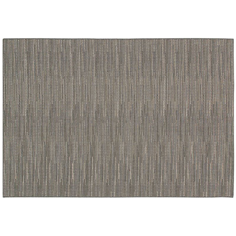 Couristan Monaco Larvotto Solid Indoor Outdoor Rug, Grey, 6X9 Ft