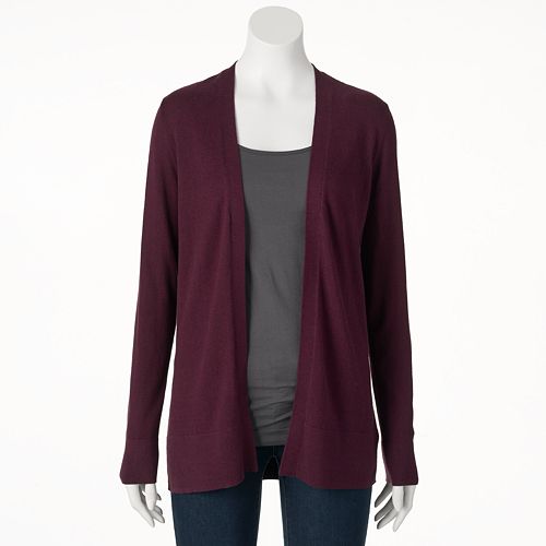 Women's Croft & Barrow® Solid Open-Front Cardigan