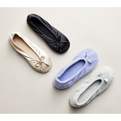 isotoner Satin Women s Ballerina Slippers