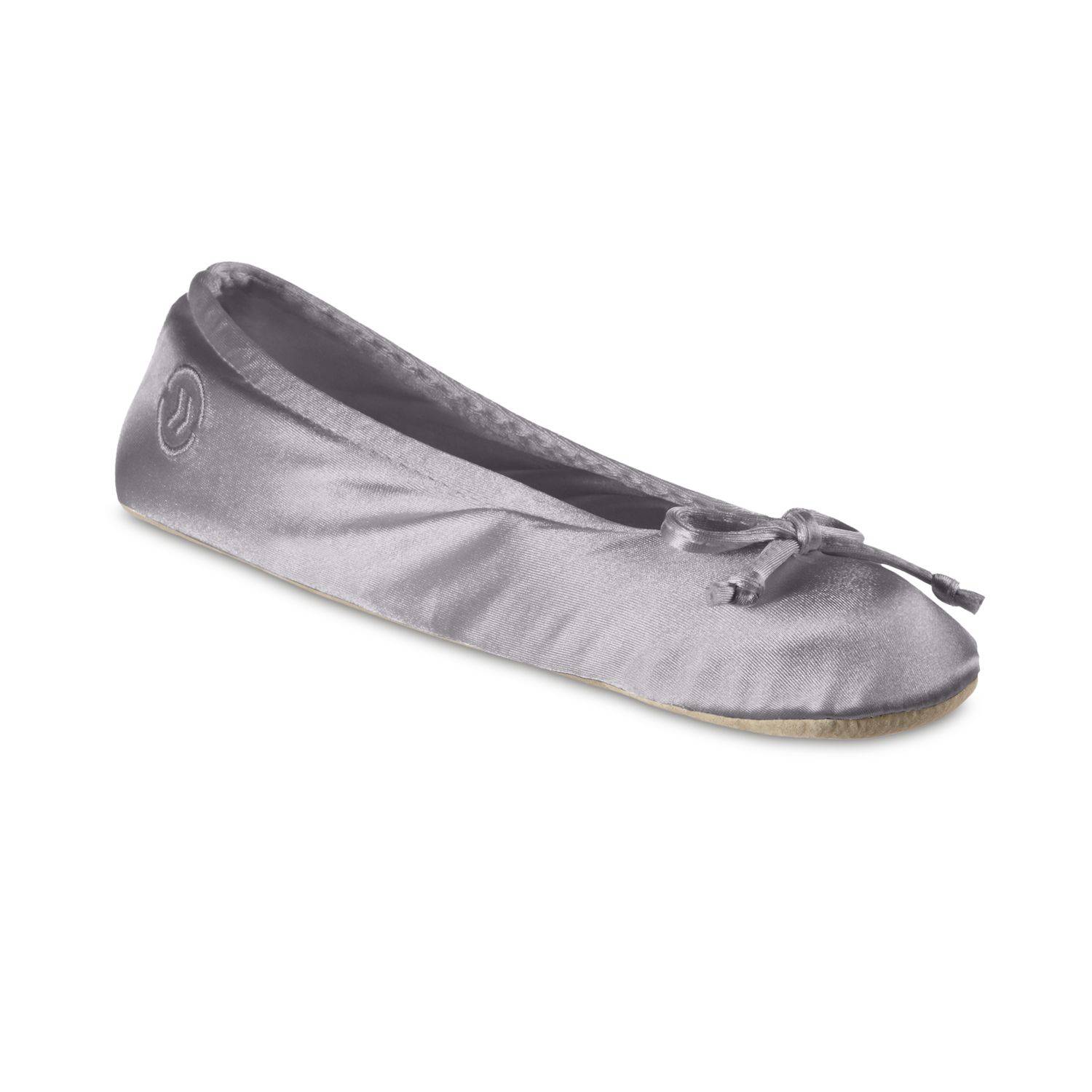 Женские тапочки isotoner Satin Ballerina Slippers, цвет: Пепельный