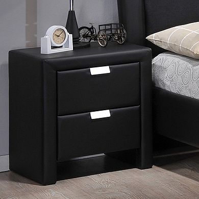 Baxton Studio Frey Upholstered Modern Nightstand