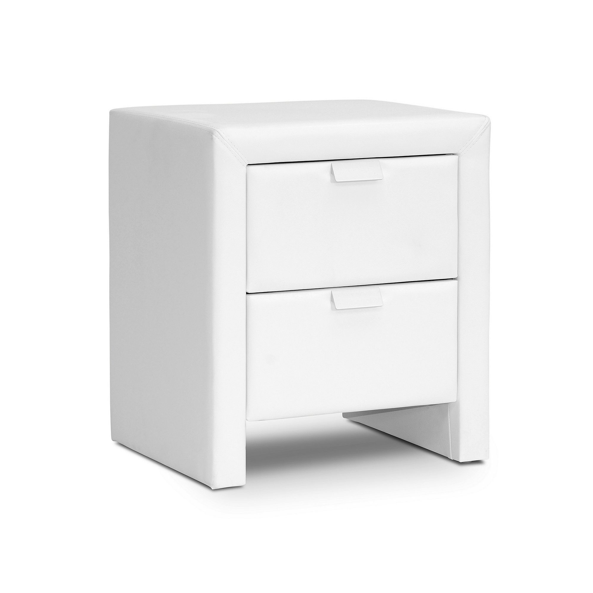 Baxton Studio Frey Upholstered Modern Nightstand, White